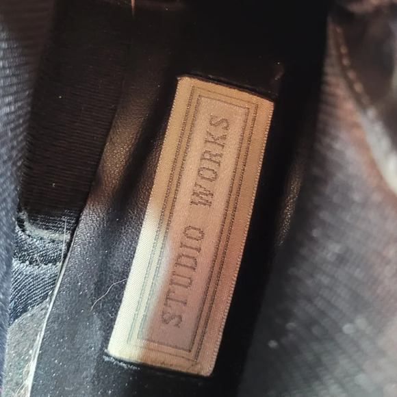 Studio Works Black Leather Donna Lace Up Boots Size Women's 6 - Picture 10 of 10